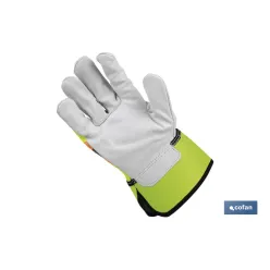 GUANTE VACUNO AMERICANO AMARILLO FLÚOR TALLA 11