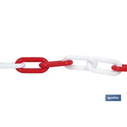 CADENA DE PLÁSTICO 8mm 30 mts (ROJO/BLANCO)