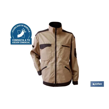 CHAQUETA TRABAJO BENZ 280gms/m BEIS-NEGRO T-S