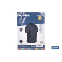 POLO BALDER ELASTANO 210 G/M2 GRIS OSCURO-NEGRO TALLA S