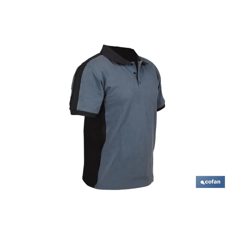 POLO BALDER ELASTANO 210 G/M2 GRIS OSCURO-NEGRO TALLA XL