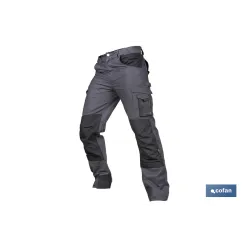 PANTALÓN DE TRABAJO HEIMDALL ELASTANO 280 G/M2 GRIS OSCURO CON DETALLES NEGROS TALLA 38