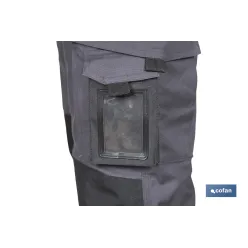 PANTALÓN DE TRABAJO HEIMDALL ELASTANO 280 G/M2 GRIS OSCURO CON DETALLES NEGROS TALLA 44