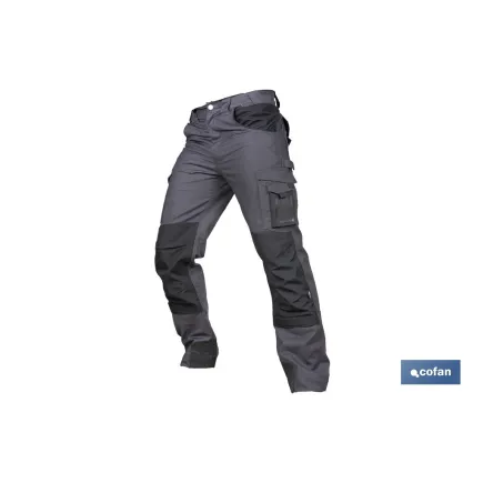 PANTALÓN DE TRABAJO HEIMDALL ELASTANO 280 G/M2 GRIS OSCURO CON DETALLES NEGROS TALLA 62