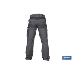 PANTALÓN DE TRABAJO HEIMDALL ELASTANO 280 G/M2 GRIS OSCURO CON DETALLES NEGROS TALLA 64