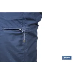 BERMUDAS DE TRABAJO TYR ELASTANO 215 G/M2 AZUL MARINO CON DETALLES GRISES TALLA 40