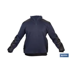 SUDADERA RANGER CUELLO CREMALLERA 280GMS AZUL-NEGRO T-XL