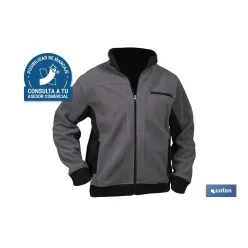 CHAQUETA POLAR MODELO WALKER 370 G/M GRIS-NEGRO TALLA L