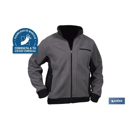CHAQUETA POLAR MODELO WALKER 370 G/M GRIS-NEGRO TALLA XL