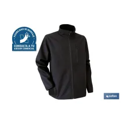 CHAQUETA SOFT SHELL NEGRA LISTER 340g/m TALLA XL