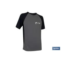CAMISETA TRANSPIRABLE MODELO PILOTE GRIS-NEGRA 160 g/m2 TALLA-M
