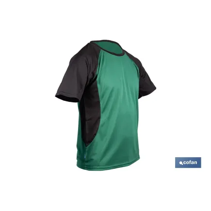 CAMISETA TRANSPIRABLE MODELO PILOTE VERDE-NEGRA 160 g/m2 TALLA-XL