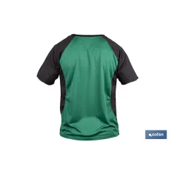 CAMISETA TRANSPIRABLE MODELO PILOTE VERDE-NEGRA 160 g/m2 TALLA-XL
