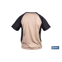 CAMISETA TRANSPIRABLE MODELO PILOTE BEIGE-NEGRA 160 g/m2 TALLA-L