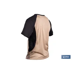 CAMISETA TRANSPIRABLE MODELO PILOTE BEIGE-NEGRA 160 g/m2 TALLA-XL