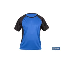 CAMISETA TRANSPIRABLE MODELO PILOTE AZUL-NEGRA 160 g/m2 TALLA-S