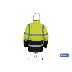 PARKA DE ALTA VISIBILIDAD MODELO DENEB AMARILLO Y AZUL TALLA M
