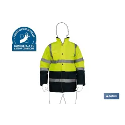 PARKA DE ALTA VISIBILIDAD MODELO DENEB AMARILLO Y AZUL TALLA XXL