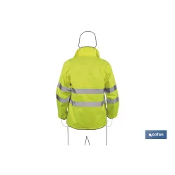CHAQUETA DE LLUVIA DE ALTA VISIBILIDAD MODELO PÓLUX AMARILLA TALLA L