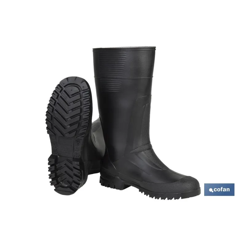 BOTA ALTA DE AGUA PVC NEGRA TALLA 36