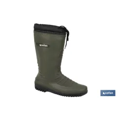 BOTA DE AGUA VERDE/NEGRA CON FORRO POLAR TALLA 42