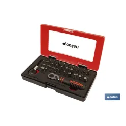 SET MINI CARRACA 1/4 CON PUNTAS (33 pcs.)