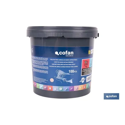 TOALLITAS PARA LIMPIEZA DE MANOS ANTIBACTERIAS 100 UDS