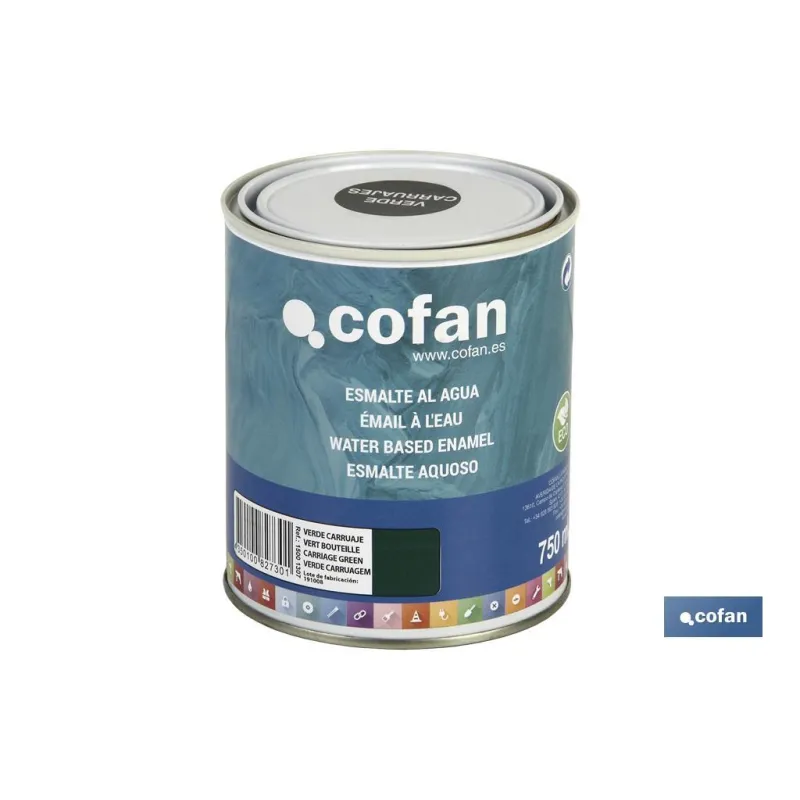ESMALTE AL AGUA (750 ML) VERDE CARRUAJE BRILLO