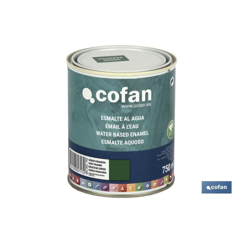 ESMALTE AL AGUA (750 ML) VERDE PRADERA BRILLO