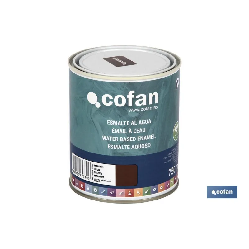ESMALTE AL AGUA (750 ML) MARRÓN BRILLO