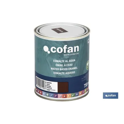 ESMALTE AL AGUA (750 ML) MARRÓN BRILLO
