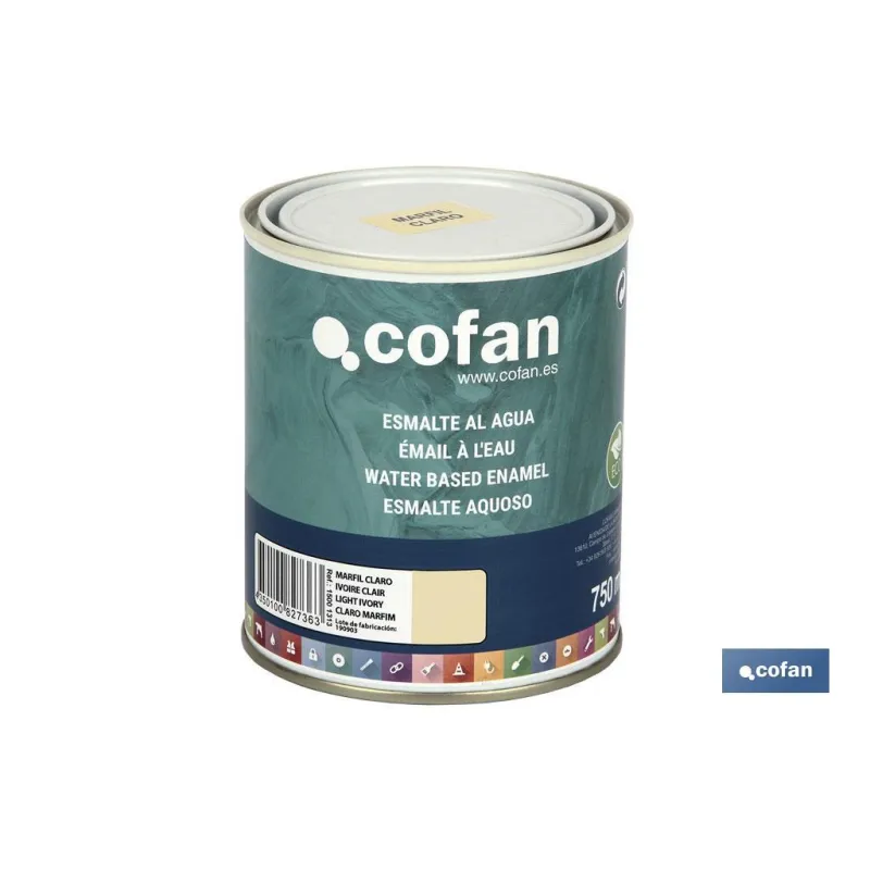 ESMALTE AL AGUA (750 ML) MARFIL CLARO BRILLO
