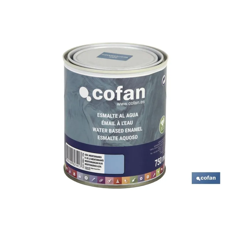 ESMALTE AL AGUA (750 ML) AZUL MEDITERRANEO BRILLO