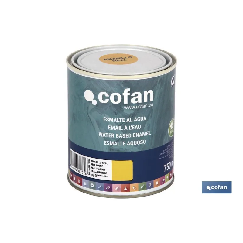 ESMALTE AL AGUA (750 ML) AMARILLO REAL BRILLO