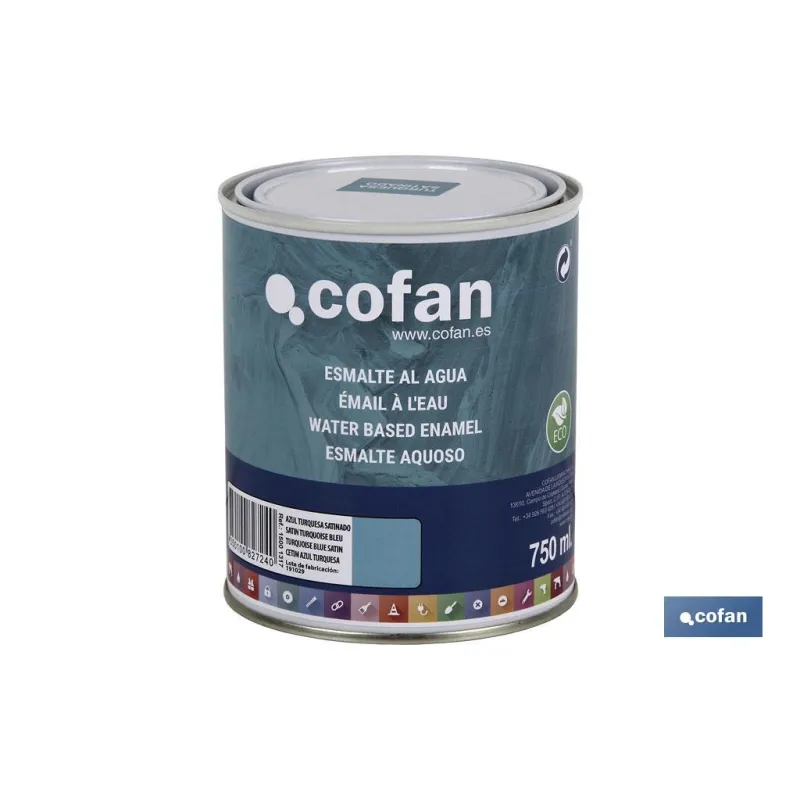 ESMALTE AL AGUA (750 ML) AZUL TURQUESA SATINADO