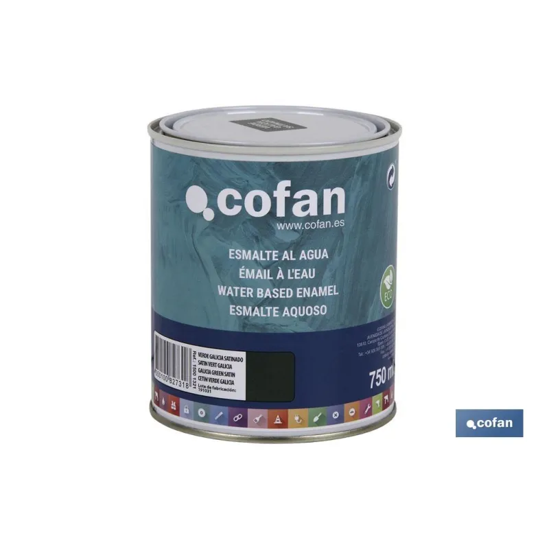 ESMALTE AL AGUA (750 ML) VERDE GALICIA SATINADO