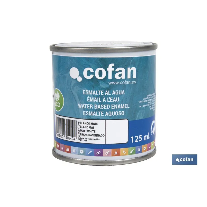 ESMALTE AL AGUA (125 ML) BLANCO MATE