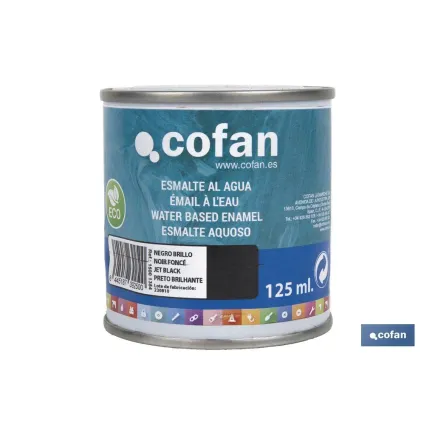 ESMALTE AL AGUA (125 ML) NEGRO BRILLO