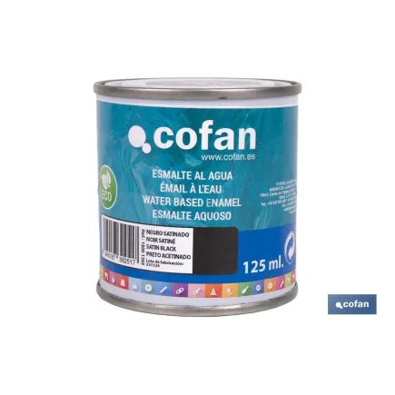 ESMALTE AL AGUA (125 ML) NEGRO SATINADO