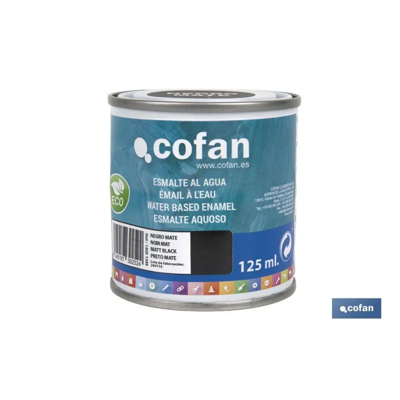 ESMALTE AL AGUA (125 ML) NEGRO MATE