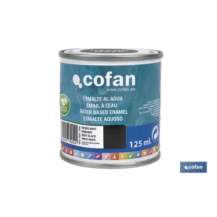 ESMALTE AL AGUA (125 ML) NEGRO MATE