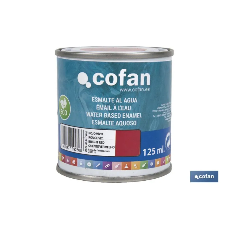 ESMALTE AL AGUA (125 ML) ROJO VIVO BRILLO