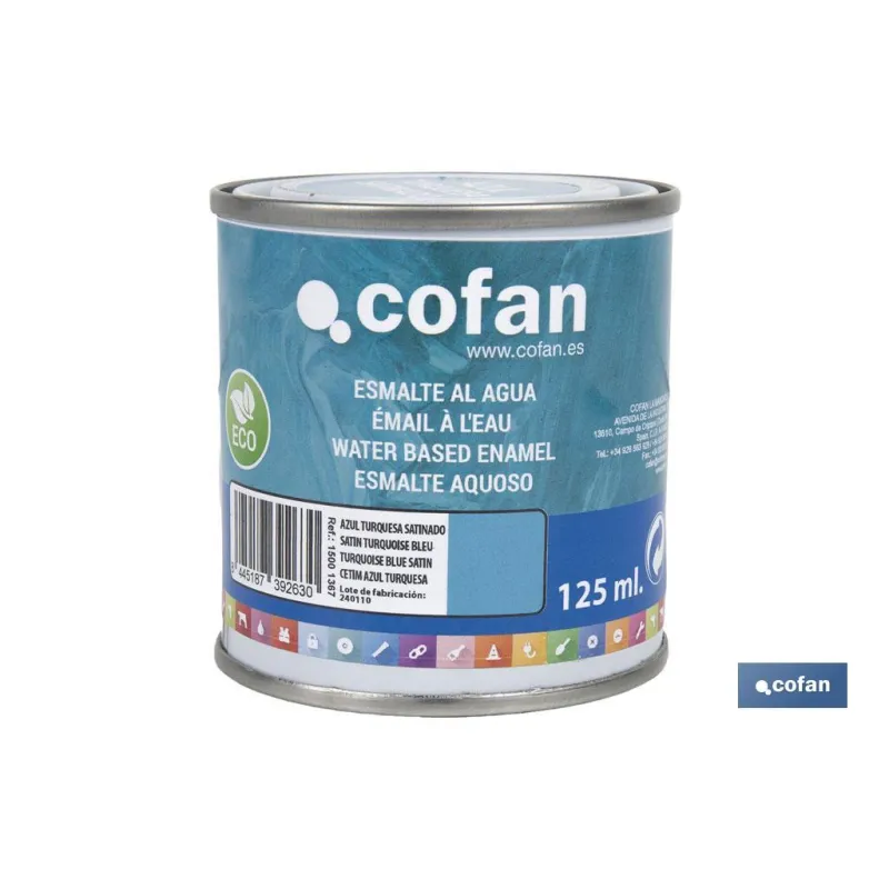 ESMALTE AL AGUA (125 ML) AZUL TURQUESA SATINADO