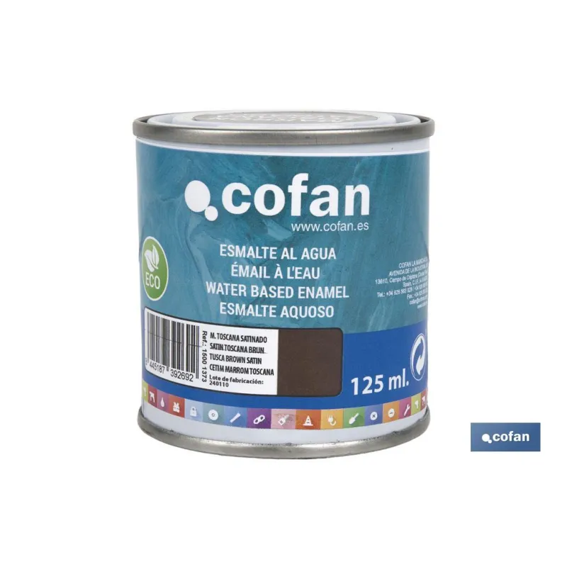 ESMALTE AL AGUA (125 ML) MARRÓN TOSCANA SATINADO