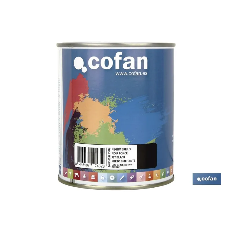 ESMALTE SINTÉTICO (750 ML) NEGRO BRILLO