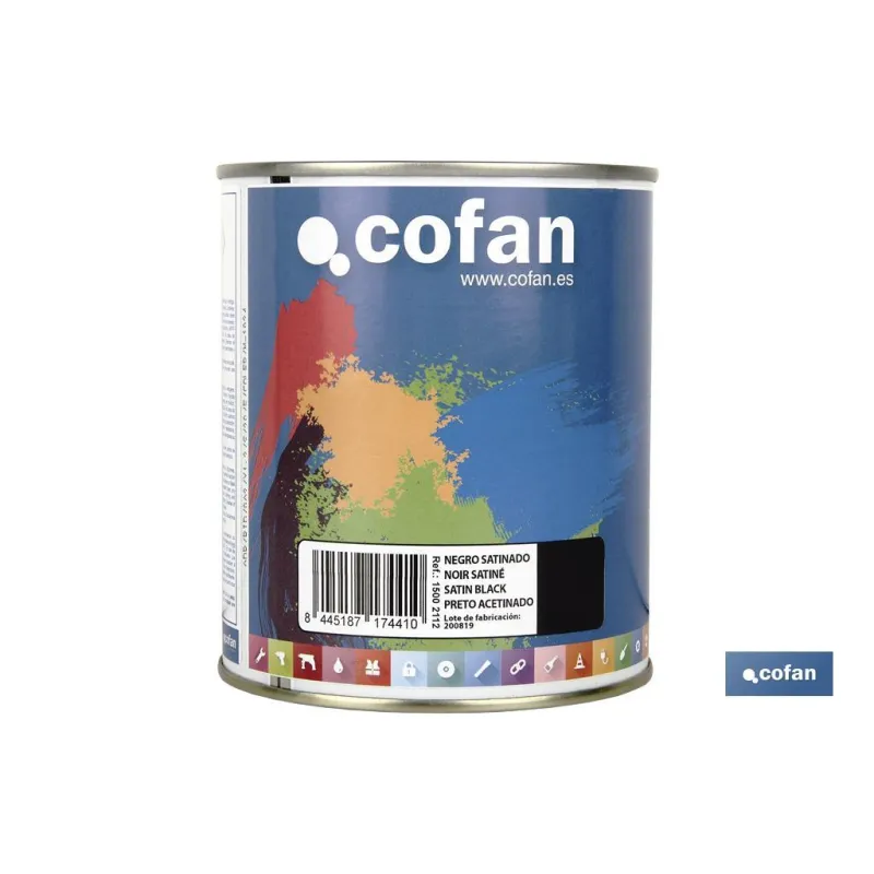 ESMALTE SINTÉTICO (750 ML) NEGRO SATINADO