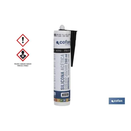 SILICONA ACETICA UNIVERSAL 280 ML NEGRO