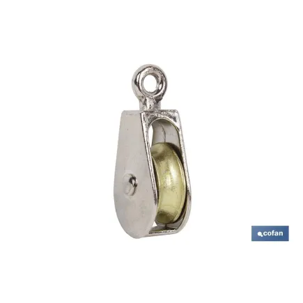 POLEA SIMPLE FIJA NIQUELADA (Ø20MM) Venta unitaria