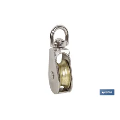POLEA SIMPLE GIRATORIA NIQUELADA (Ø25MM) Venta unitaria