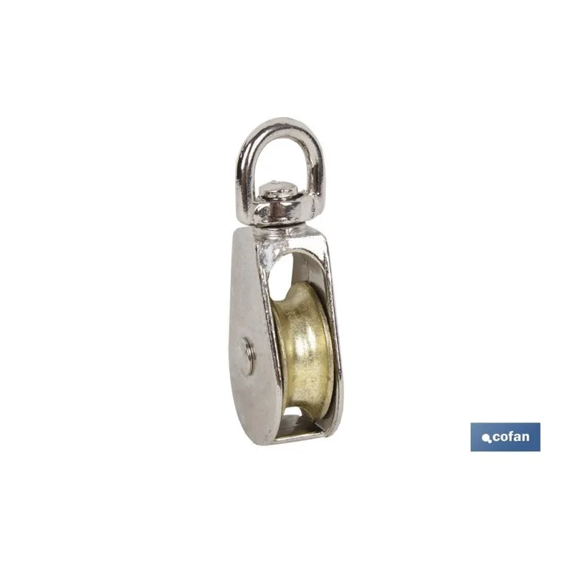 POLEA SIMPLE GIRATORIA NIQUELADA (Ø25MM) Venta unitaria